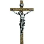 Joseph's Studio by Roman, 20" H Antique Silver Crucifix, Religious Home Decor, Devout Gifts,