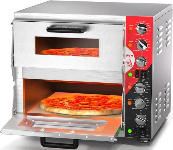 16&#034; Indoor Electric Double Decker Pizza Oven w/Pizza Stone for Restaurant Hom...