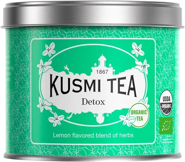 Kusmi Tea - Detox - Organic Blend of Green Tea, Mate & Lemon - Lemongrass, Rose Hip and Lemon Flavours - Enjoy Hot or Iced - Exotic Infusion Perfect for Tea Lovers - 20 Tea Bags