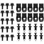 GOOACC GRC-70 35pcs Engine Under Cover Splash Shield Guard Body Bolts Bumper Fender Liner Push Retainer Fastener Rivet Clips , Black