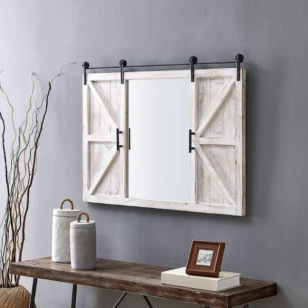 Firstime & Co. Hayloft Farmhouse Barn Door Mirror, White