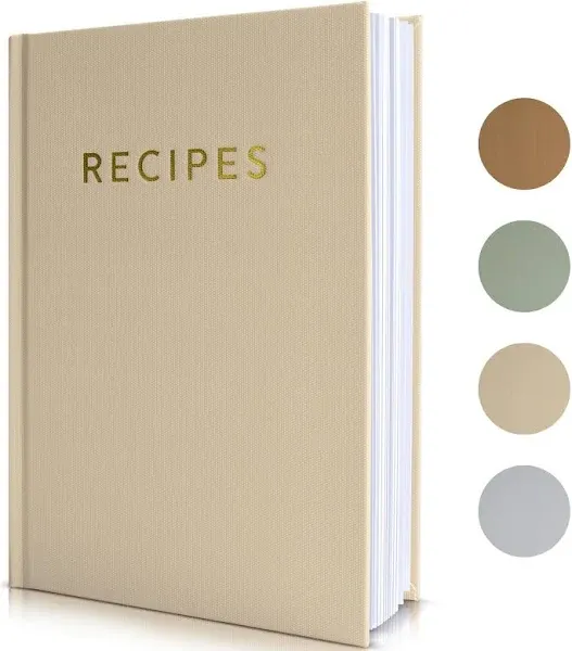 ZICOTO - Aesthetic Blank Recipe Book with Waterproof Cover - Simplified Blank Cookbook to Write in Your Own Recipes