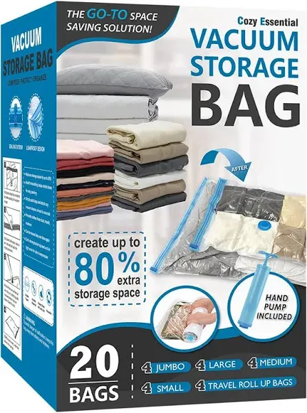 7'' Hardware Cozy Essential Vacuum Storage Bags