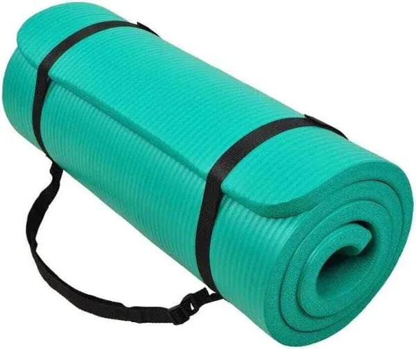 All-Purpose 1-Inch Extra Thick High Density Anti-Tear Exercise Yoga Mat with Car