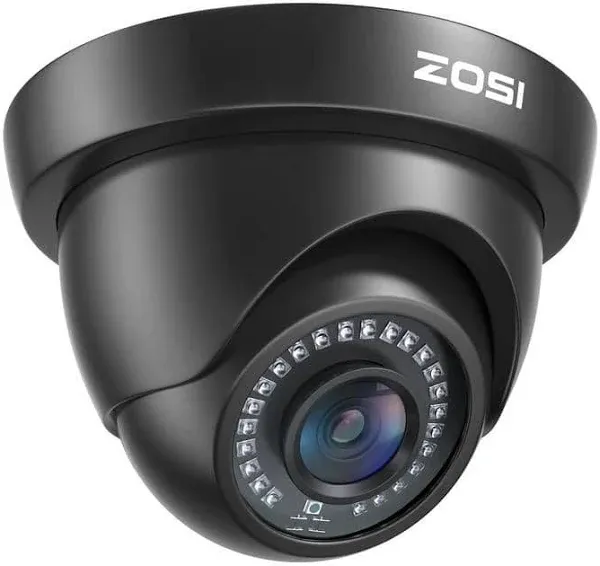 ZOSI 2MP 1080P HD Security Dome Camera Outdoor Indoor, IP66 Weatherproof Surveillance CCTV Camera (Hybrid 4-in-1 HD-CVI/TVI/AHD/960H Analog CVBS), 80ft IR Night Vision, 90° Wide Angle, 24PCS LEDs