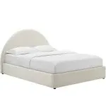 Resort Performance Velvet Arched Round Queen Platform Bed