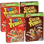 Fruity Pebbles and Cocoa Pebbles Large Size Variety Pack - Gluten Free Breakfast Cereal - 15 oz (Pack of 4)