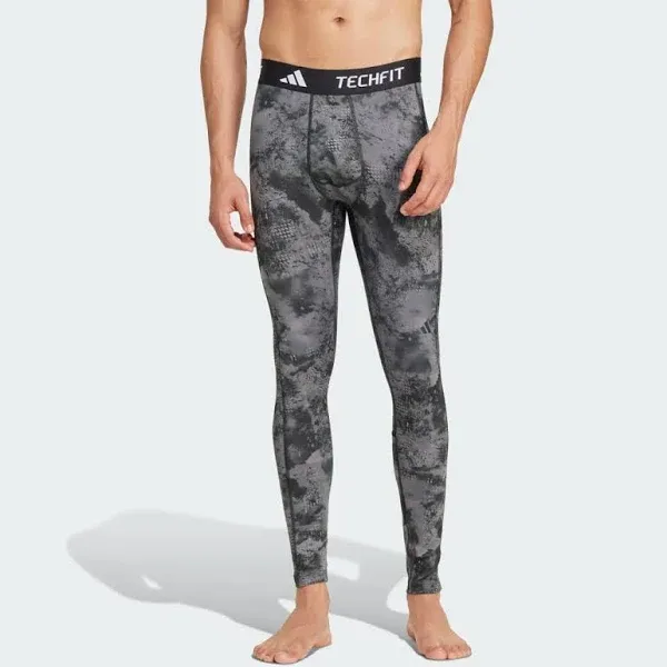 adidas Men's Techfit Training All Over Printed Long Tights