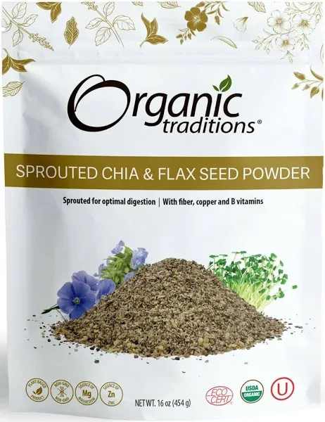 Organic Traditions Sprouted Chia & Flax Seed Powder