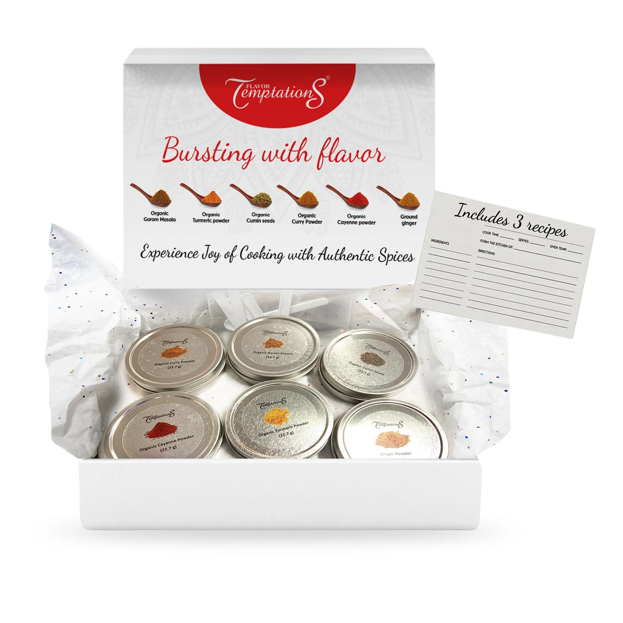 Flavor Temptations Indian Spice Sampler Kit Gift Set