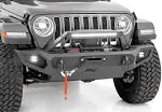 Steel Front Bumper with Winch Plate for 2018-2024 Jeep Wrangler JL Gladiator JT