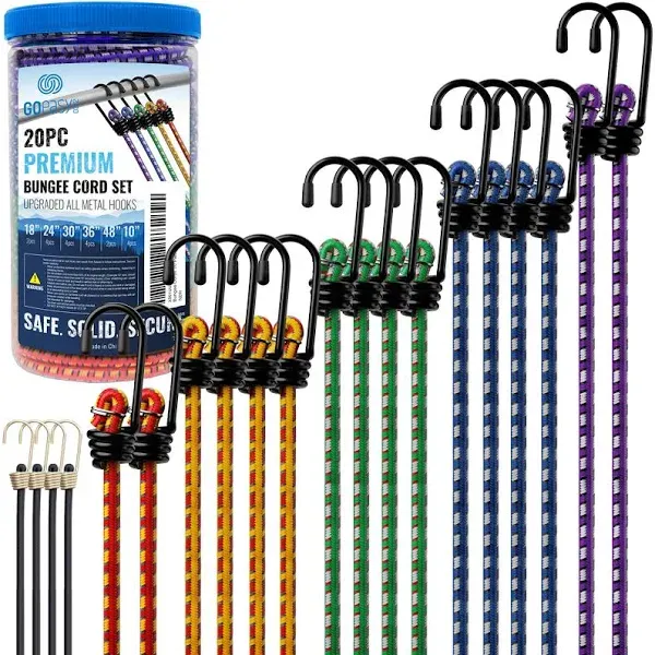 Premium Bungee Cords Heavy Duty - 20 pcs Bungee Cords with Hooks in A Storage...