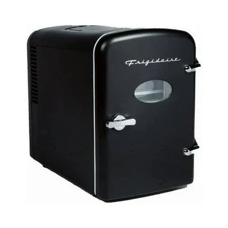 FRIGIDAIRE Retro 9-Can capacity Portable Mini Fridge EFMIS197-BLACK (Renewed)