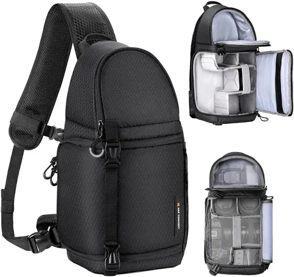 Camera Sling Bag Crossbody Bag Waterproof Camera Shoulder Backpack DSLR/SLR/M...