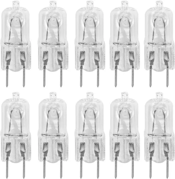 12Vmonster 10 Pack AC 120V 20W G8 Halogen Clear Lens Light Bulb JCD T4 Spot Light Replacement 20W 35W 50W 120V