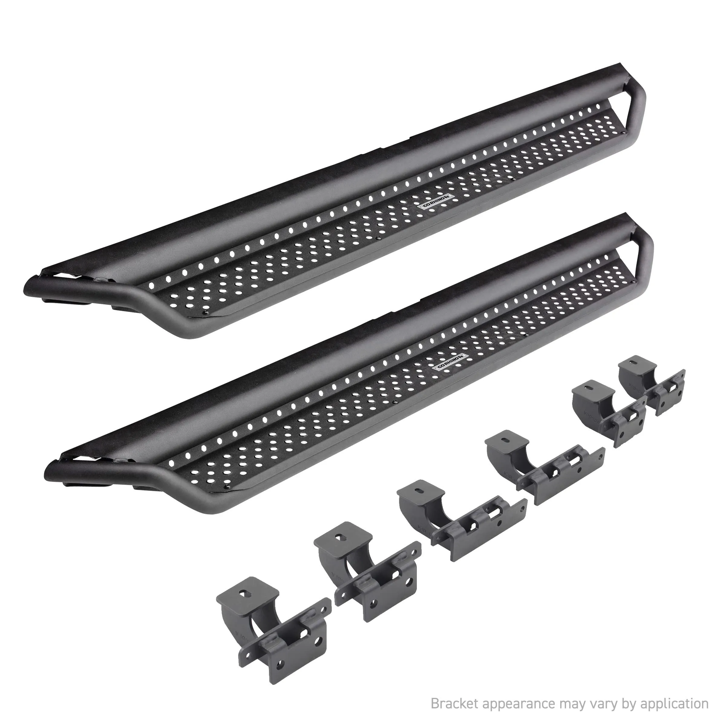 Go Rhino D14506T Dominator Xtreme D1 Side Steps with Rocker Panel Mounting Bracket Kit for Jeep 18-24 Wrangler