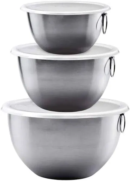 Stainless Steel Mixing Bowls (Set of 3) Metallic