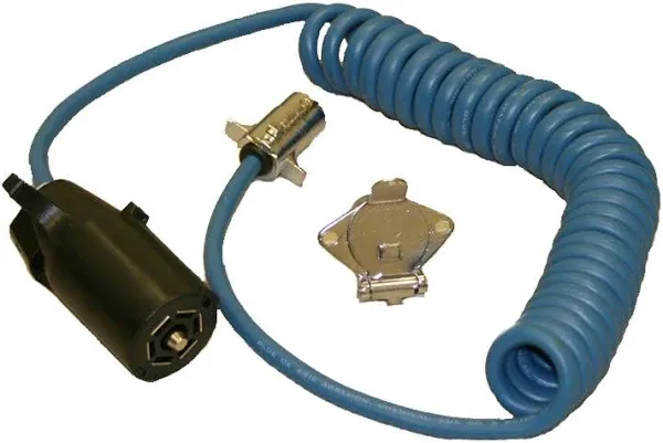 BLUE OX 7 TO 4 WIRE COILED ELECTRICAL CABLE BLUE BX88254 RV CAMPER