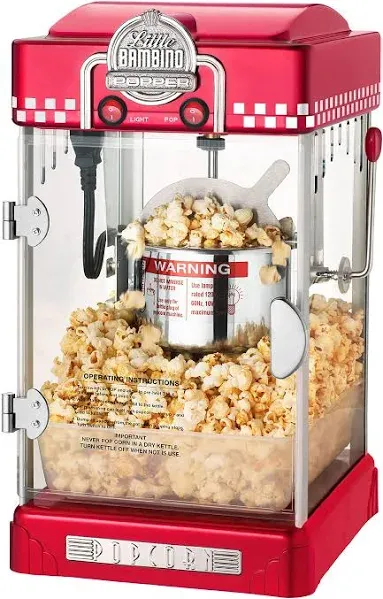 Great Northern Little Bambino Popcorn Table Top Retro Machine (2.5 oz, Red) NEW