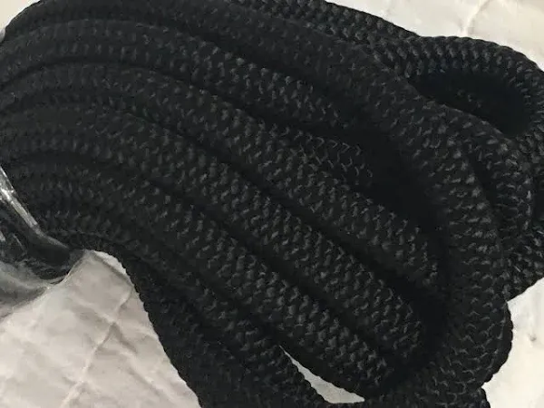 1/2 Inch by 150 Feet Black Double Braid Nylon Rope