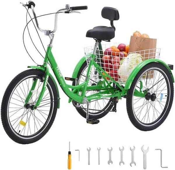 VEVOR Adult Tricycles Bike Three-Wheeled Bicycles 3 Wheel Bikes Trikes FZDKRLSLCTG2