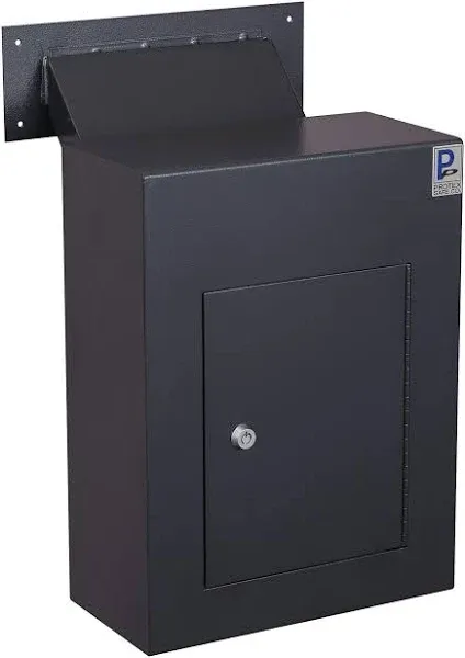 Protex WDC-160-Black Wall-Mount Locking Drop Box with Chute