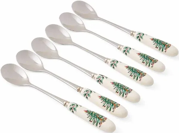 Spode Christmas Tree Set of 6 Teaspoons