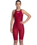 Arena Girls Powerskin ST Next Kneesuit - Deep Red | Kids Racing Swim Kneesuits