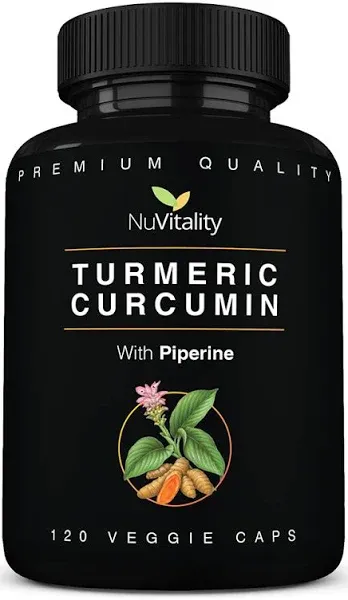 Turmeric Curcumin with Black Pepper Extract (Piperine) - 120 Veggie Tumeric Caps