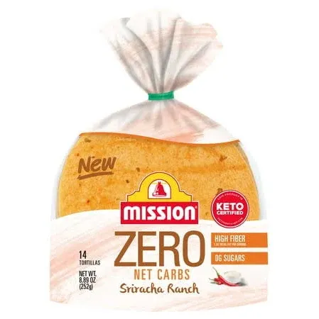 Mission Zero Net Carbs Sriracha Ranch Tortillas