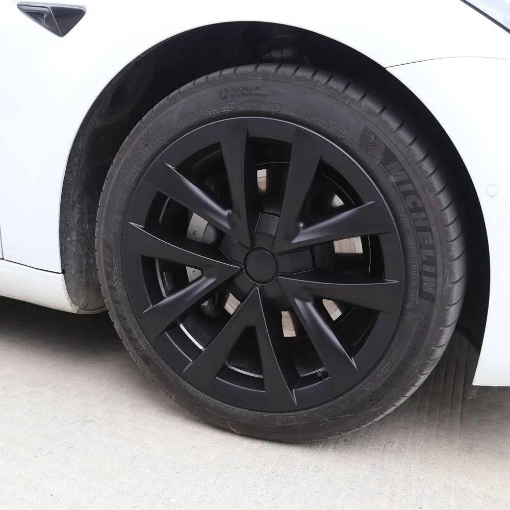 Out Of Stock 4 X 18 INCH Tesla Model 3 Wheel Covers Hubcaps Matte Black