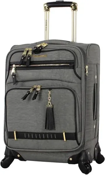 Steve Madden Unisex-Adult (Luggage only) Carry on Bag with Spinner Wheels, Peek-a-Boo Grey, 20in