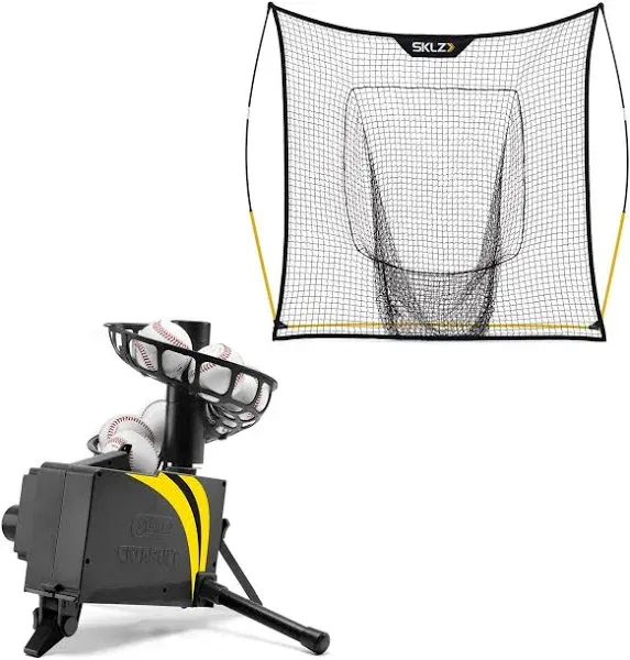 SKLZ Catapult Soft Toss Pitching Machine and Quickster Vault Net Bundle - Improve Your Batting and Fielding Skills with This Comprehensive Training Kit