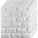 3D White Brick Wallpaper Wall Panels Peel and Stick Self Adhesive Faux Brick