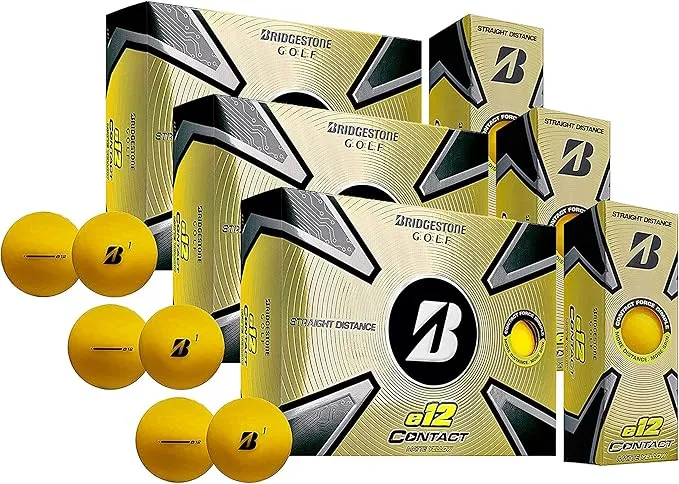 PlayBetter Bridgestone e12 Contact Golf Balls | Multi-Pack Bundle | FLEXATIV Cover Technology & Contact Force Dimple | 46% More Surface Contact