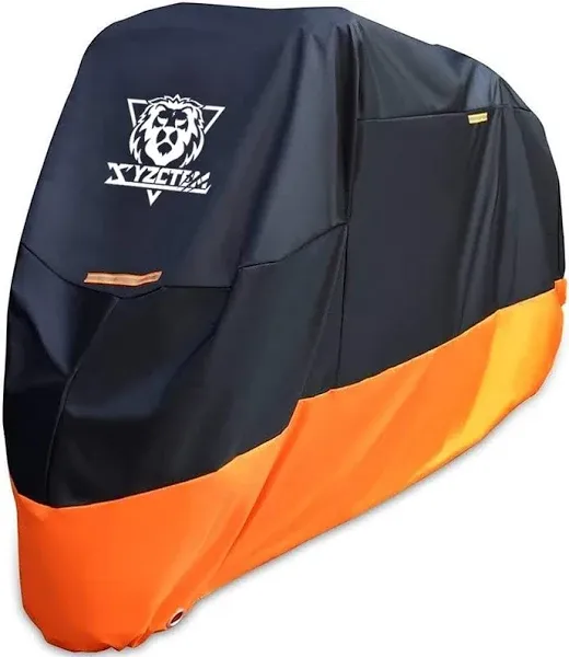 XYZCTEM Motorcycle Cover - All Season Black Waterproof Outdoor Protection - F...