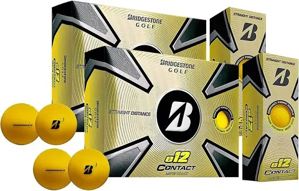 PlayBetter Bridgestone e12 Contact Golf Balls | Multi-Packs | FLEXATIV Cover Technology & Contact Force Dimple | 46% More Surface Contact (Three Dozen, White)