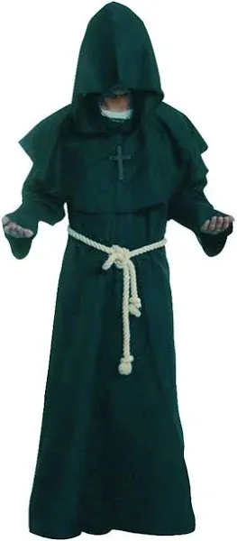 GOLDSTITCH Medieval Hooded Monk Renaissance Priest Robe