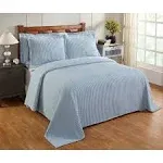 Better Trends Jullian Cotton Bedspread, Blue - Queen Size