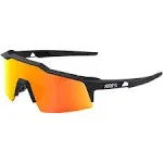 100 Percent Sunglasses - SPEEDCRAFT XS - Soft Tact Black - HiPER Red Multilayer Mirror Lens