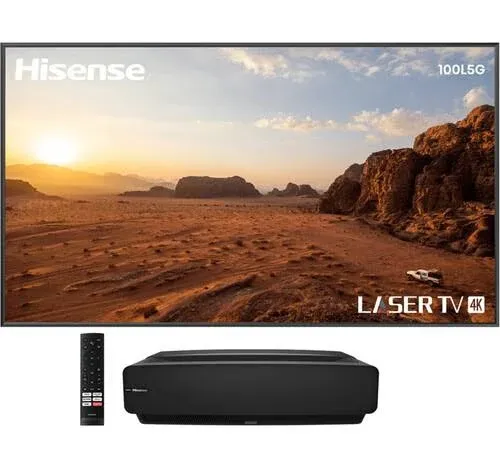 Hisense 100L5G 2700-Lumen 4K UHD Smart Ultra-Short Laser Projector 100" Screen