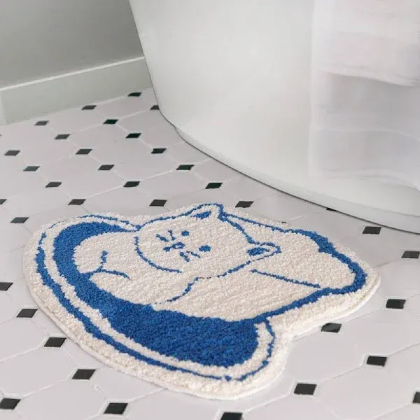 Bath Rug 24x17in Thick Extra Soft Plush Absorbent Durable Rubber Backing Non Sli