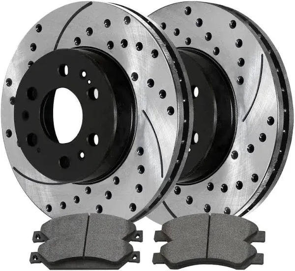 Front Drilled Rotors and Brake Pads for 2010-2020 Ford F-150 Lincoln Navigator