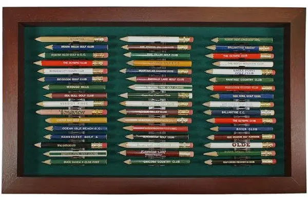 Eureka Golf Pencil Display Case | Holds 48 Round or Hexagonal Golf Pencils | Black/Green | Made in The USA