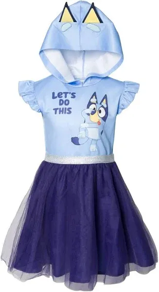 Kids Baby Bluey Mesh Cosplay Short Sleeve Dress