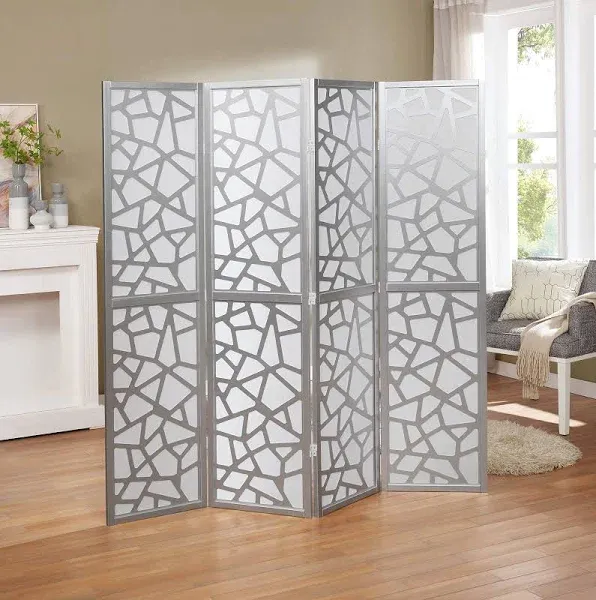 Roundhill Furniture Giyano 4 Panel Screen Room Divider