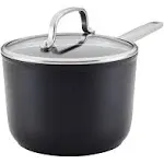 KitchenAid 3qt Nonstick Hard Anodized Induction Saucepan with Lid Matte Black