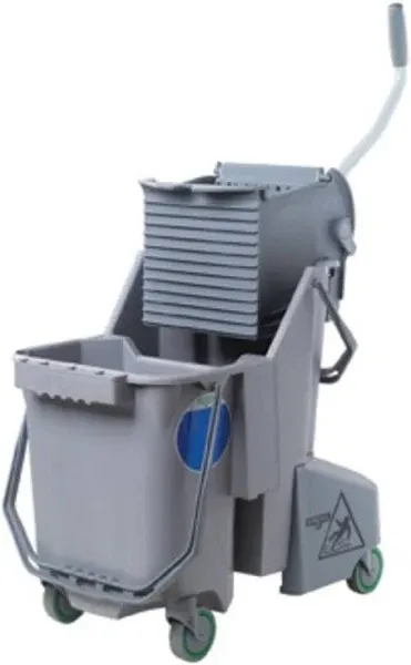 Unger Side-Press Restroom Mop Dual Bucket Combo