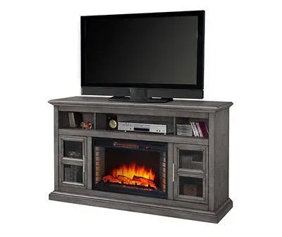 Muskoka Glendale 58-in TV Stand Electric Fireplace Dark Weathered Grey