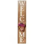 Lakeside Welcome Spring Front Porch Decor Sign with Planter